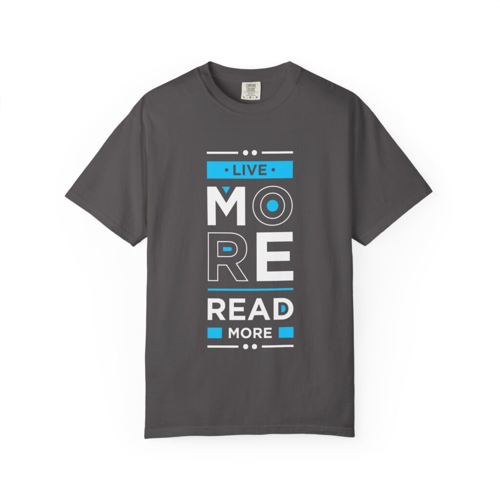 Inspirational Live More Read More T-Shirt for Readers - Image 3